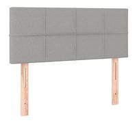 vidaXL Cabecero con Luces LED de Tela Gris Claro 80x5x78/88 cm