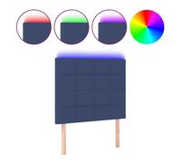 vidaXL Cabecero con Luces LED Tela Azul 90x5x118/128 cm