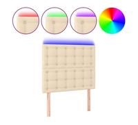 Vidaxl cabecero con luces led tela crema 100x5x118/128 cm