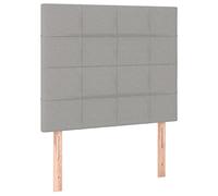 vidaXL Cabecero con Luces LED Tela Gris Claro 100x5x118/128 cm