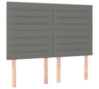 Vidaxl cabecero con luces led tela gris oscuro 144x5x118/128 cm