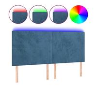 vidaXL Cabecero con Luces LED Cabecero de Cama Cabezal Tapizado para Cama de Matrimonio Mueble Dormitorio Terciopelo Azul Oscuro 160x5x118/128 cm