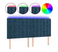 vidaXL Cabecero con Luces LED Terciopelo Azul Oscuro 180x5x118/128 cm