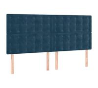 vidaXL Cabecero con Luces LED Terciopelo Azul Oscuro 180x5x118/128 cm