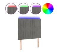 Vidaxl cabecero con luces led terciopelo gris claro 90x5x118/128 cm