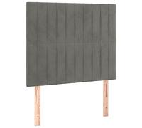 vidaXL Cabecero con Luces LED Terciopelo Gris Claro 90x5x118/128 cm