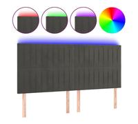 Vidaxl cabecero con luces led terciopelo gris oscuro 160x5x118/128 cm
