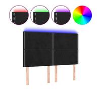vidaXL Cabecero con Luces LED Cabecero de Cama Cabezal Tapizado para Cama de Matrimonio Mueble Dormitorio Terciopelo Negro 144x5x118/128 cm