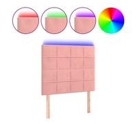 Vidaxl cabecero con luces led terciopelo rosa 100x5x118/128 cm