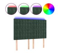 Vidaxl cabecero con luces led terciopelo verde oscuro 144x5x118/128 cm