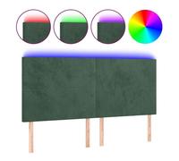 Vidaxl cabecero con luces led terciopelo verde oscuro 160x5x118/128 cm