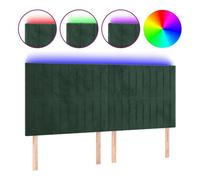 Vidaxl cabecero con luces led terciopelo verde oscuro 180x5x118/128 cm