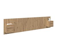 vidaXL Cabecero con Mueble 3 pcs Roble Artesanal Madera de ingeniería, Almacenamiento Moderno y Minimalista para Dormitorio con cabecero Flotante, diseño montado en la Pared para una utilización efic