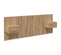 vidaXL Cabecero con Mueble 3 pcs Roble Artesanal Madera de ingeniería, Dormitorio, Rectangular, Artesanal Moderno, Almacenamiento, Diseño eficiente para maximizar el Espacio y Proporcionar organizaci