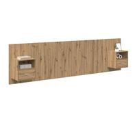 vidaXL Cabecero con Mueble 3 pcs Roble Artesanal Madera de ingeniería, Dormitorio, Rectangular, Tradicional, Almacenamiento Amplio, Incrustaciones Decorativas, cómodamente Acogedor, Ideal para Noches