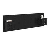 vidaXL Cabecero con Mueble 3 pcs Roble Negro Madera de ingeniería, Habitación Moderna, diseño Rectangular, Amplio Almacenamiento, cabecera montada, Uso eficiente del Espacio