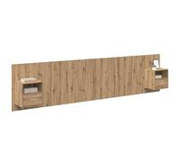 vidaXL Cabecero con mueble 3 piezas Roble artesanal, madera de ingeniería, flotante