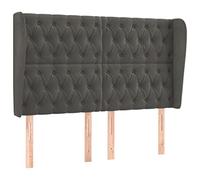 vidaXL Cabecero con Orejas Cama Tapizado Antimancha Acolchado Protector Cubierto Elástico Dormitorio de Terciopelo Gris Oscuro 163x23x118/128 cm