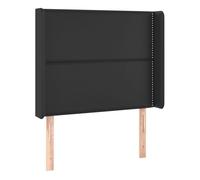 Vidaxl cabecero con orejas de cuero sintético negro 103x16x118/128 cm