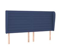 vidaXL Cabecero con Orejas de Tela Azul 203x23x118/128 cm