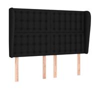 vidaXL Cabecero con Orejas Cama Tapizado Antimancha Acolchado Protector Cubierto Prueba Polvo Dormitorio de Tela Negro 147x23x118/128 cm