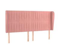 vidaXL Cabecero con Orejas Dormitorio Marco Base Soporte Cama Tapizado Adorno Decoración Habitación Terciopelo Rosa 163x23x118/128 cm