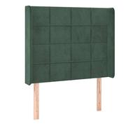 Vidaxl cabecero con orejas de terciopelo verde oscuro 103x16x118/128cm