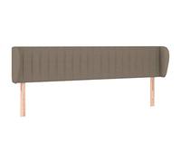 vidaXL Cabecero con Orejas Dormitorio Cama Tapizado Cabezal Acolchado Protector Elástico Prueba Polvo Funda de Tela Gris Taupe 203x23x78/88 cm
