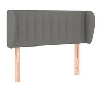 vidaXL Cabecero con Orejas Dormitorio Cama Tapizado Cabezal Acolchado Protector Elástico Prueba Polvo Funda de Tela Gris Oscuro 93x23x78/88 cm