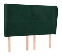 vidaXL Cabecero con Orejas Dormitorio Marco Base Soporte Cama Tapizado Adorno Decoración Habitación Terciopelo Verde Oscuro 147x23x118/128cm