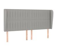 vidaXL Cabecero con Orejas Dormitorio Marco Base Soporte Cama Tapizado Adorno Decoración Habitación Casa Hogar Tela Gris Claro 163x23x118/128 cm