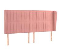 vidaXL Cabecero con Orejas Dormitorio Marco Base Soporte Cama Tapizado Adorno Decoración Habitación Terciopelo Rosa 163x23x118/128 cm