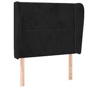 vidaXL Cabecero con orejas tapizado terciopelo negro 103x23x118/128 cm