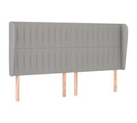vidaXL Cabecero con OrejasDormitorio Marco Base Soporte Cama Tapizado Adorno Decoración Habitación Casa Hogar Tela Gris Claro 203x23x118/128 cm