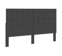 Vidaxl cabecero copetudo de tela gris oscuro 160x200 cm