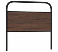 vidaXL Cabecero de Acero y Madera de ingeniería marrón Roble 107 cm, cabecero de Cama, cabecero de Metal, cabecero de Cama metálico