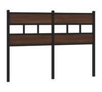 vidaXL Cabecero de Acero y Madera de ingeniería marrón Roble 120 cm