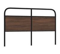 Cabecero de acero y madera de ingeniería marrón roble 150 cm