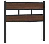 vidaXL Cabecero de Acero y Madera de ingeniería marrón Roble 90 cm