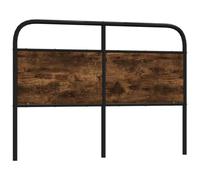 vidaXL Cabecero de Acero y Madera de ingeniería Roble Ahumado 135 cm