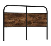 vidaXL Cabecero de Acero y Madera de ingeniería Roble Ahumado 140 cm