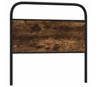 vidaXL Cabecero de Acero y Madera de ingeniería Roble Ahumado 90 cm