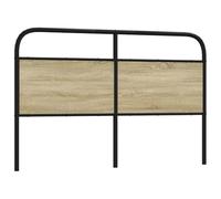 vidaXL Cabecero de Acero y Madera de ingeniería Roble Sonoma 160 cm, cabecero de Cama, cabecero de Metal, cabecero de Cama metálico