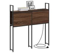 vidaXL Cabecero de Almacenamiento de 90 cm en Madera de Roble marrón, con Estructura de Metal, Puertos de Carga Integrados, pies Antideslizantes, diseño Moderno. Se Necesita el Montaje de 2 Personas.