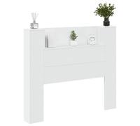 vidaXL Cabecero con Estante 120 x 16,5 x 103,5 cm Madera de ingeniería, Armonía en la Cama: Cabezal Moderno, solución de Almacenamiento Elegante, iluminación Ambiental LED, Muebles funcionales para l