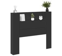 vidaXL Cabecero Negro 120 x 16,5 x 103,5 cm Madera de ingeniería, Armonía en la Cama: Cabezal Moderno, solución de Almacenamiento Elegante, iluminación Ambiental LED, Muebles funcionales para la Vida