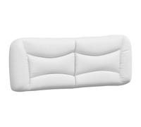 vidaXL Cabecero de Cama Acolchado, Cabecera para Estructura de Cama, Cabezal para Somier, Mueble para Dormitorio, Cuero Sintético Blanco 140 cm