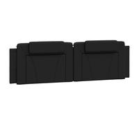 vidaXL Cabecero de Cama Acolchado, Cabecera Tapizada de Cojín, Cabezal de Almohada Colgante, Mueble de Dormitorio, Cuero Sintético Negro 180 cm