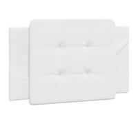vidaXL Cabecero de Cama Acolchado, Cabecera Tapizada de Cojín, Cabezal de Almohada Colgante, Mueble de Dormitorio, Cuero Sintético Blanco 80 cm