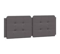 vidaXL Cabecero de Cama Acolchado, Cabecera Tapizada de Cojín, Cabezal de Almohada Colgante, Mueble de Dormitorio, Cuero Sintético Gris 140 cm